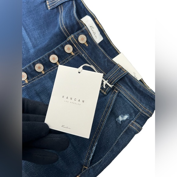 Kancan Dark Wash High Rise Flare Jeans - Picture 12 of 17